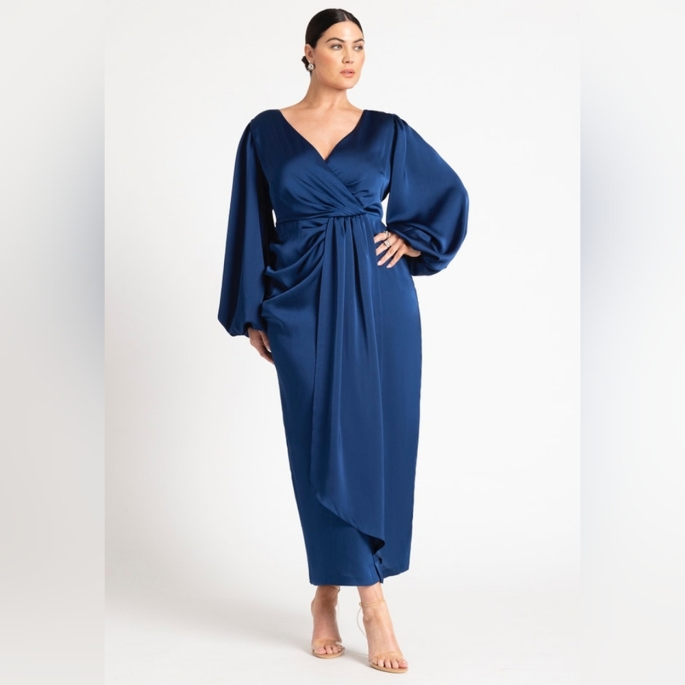 Eloquii Deep Blue Long Sleeve Dress